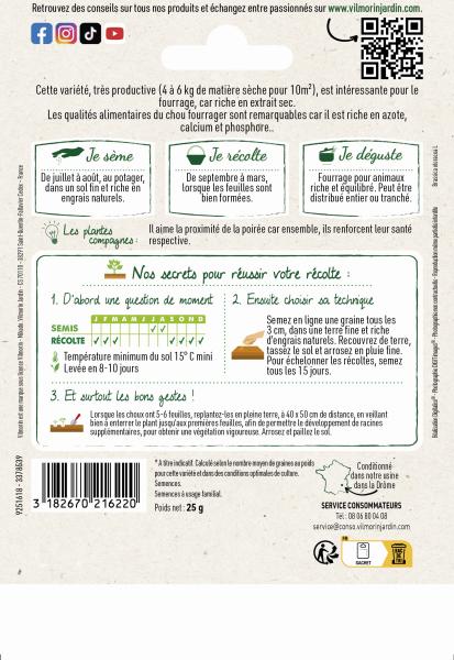 Potagères - Chou Fourrager Protéor (Obtention I.N.R.A.) - Grand Modèle - MEDIA_PACKAGING_VERSO